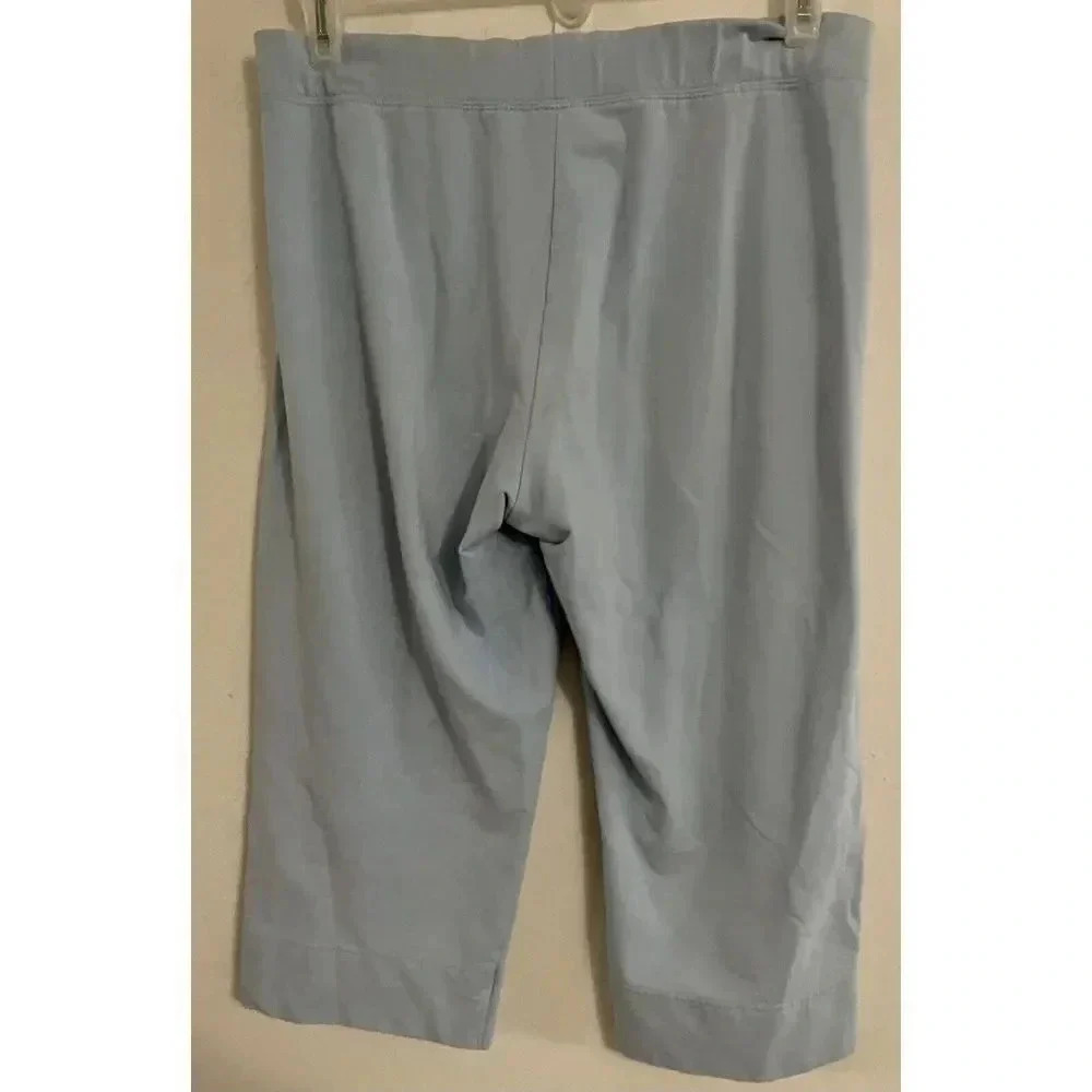 Bold Spirit Capri Lounge Pants Light Blue With White Stripes Size Petite 14-16